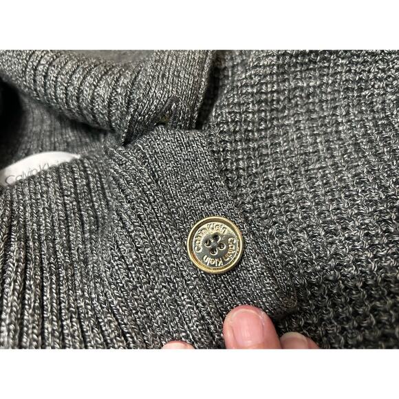 Calvin Klein Gray wide turrtleneck with button detail sweater, Size L - Picture 7 of 8